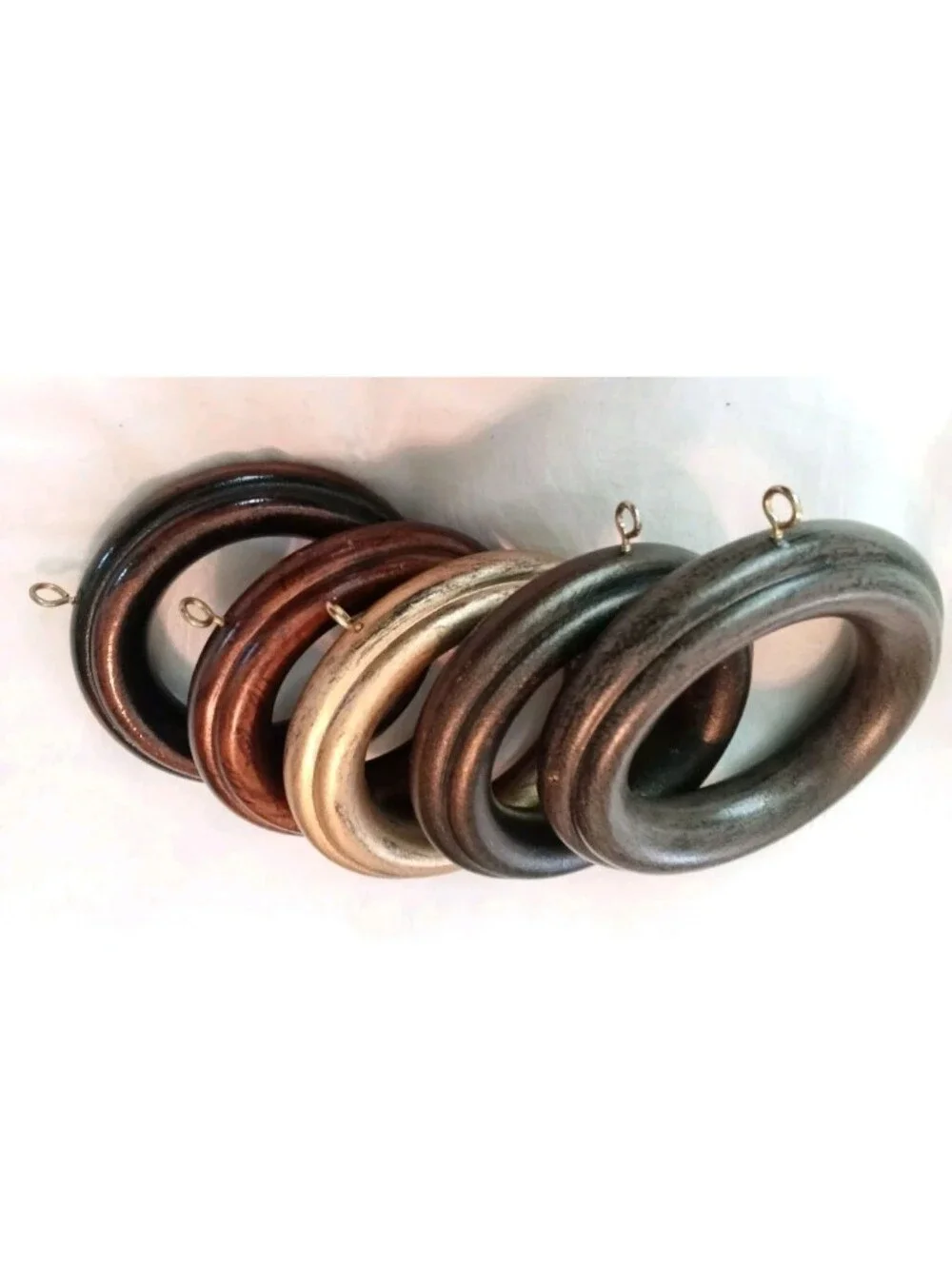(5) Kirsch Wood Curtain Drapery Rod Rings 2.5